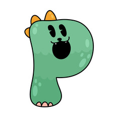  Dinosaur alphabet Cartoon dino font letter funny dino letter sign for nursery  kindergarten kids baby shower birthday illustration Alphabet dinosaur abc kids letter typography
