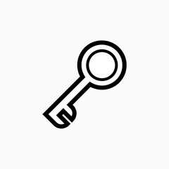 Key Icon. Access, Lock Element Symbol - Vector. 