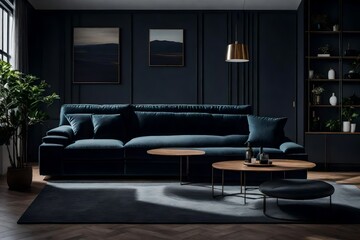 Dark Sofa and Recliner in Cozy Living Space