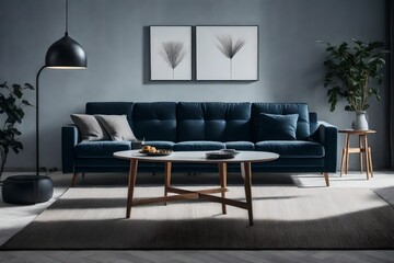 Dark Sofa and Recliner in Scandi Living Room