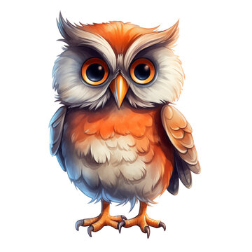 Cute Owl Clipart Watercolor Animal Illustrations Colorful  Characters Adorable Bird
