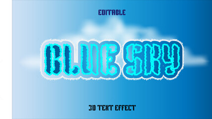 BLUESKY 3D text effect Editable