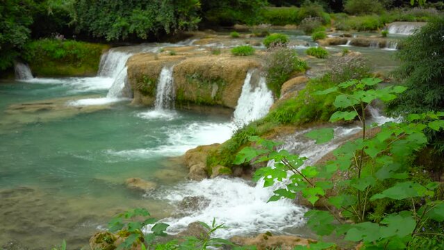 4K Guizhou Libo Xiaokong 68 Waterfall and Stream Natural Landscape