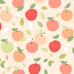 seamless pattern with apples, generative ai