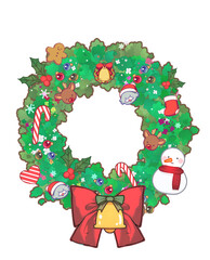 Obraz na płótnie Canvas cute Christmas wreath