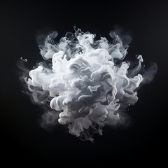 White smoke on a dark background. AI generated.
