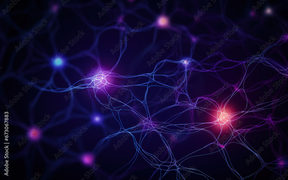 Poster neural network abstract background,created with generative ai tecnology.