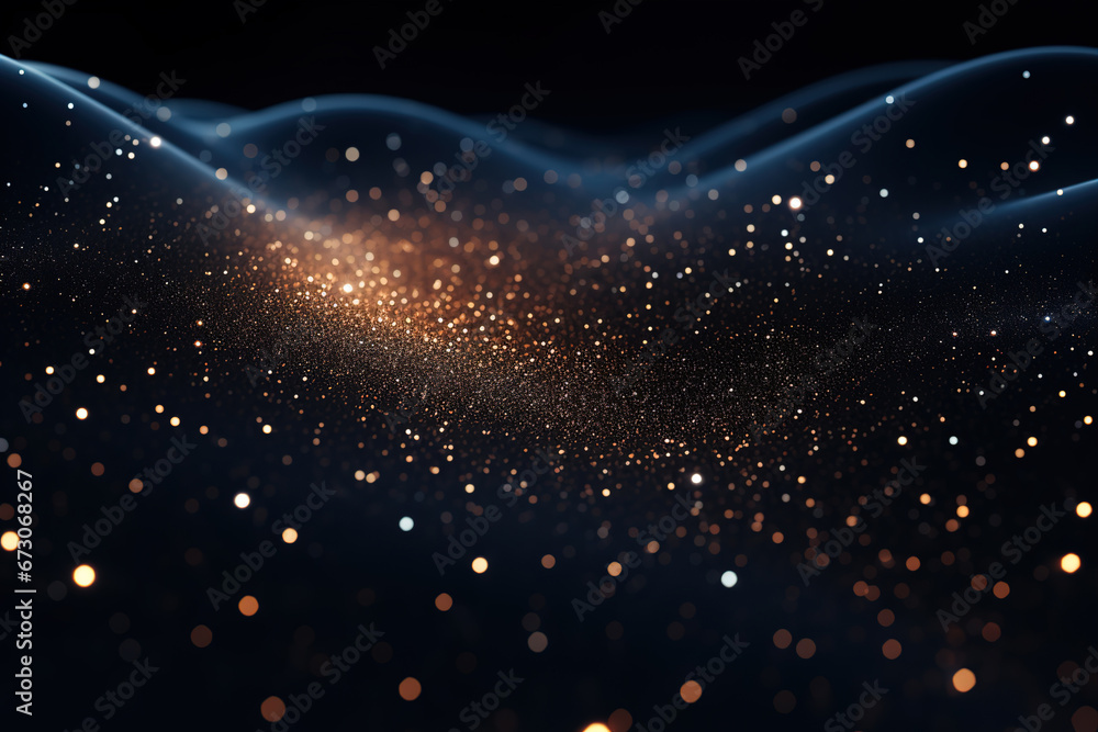 Poster abstract light spots and lines background,created with generative ai tecnology.