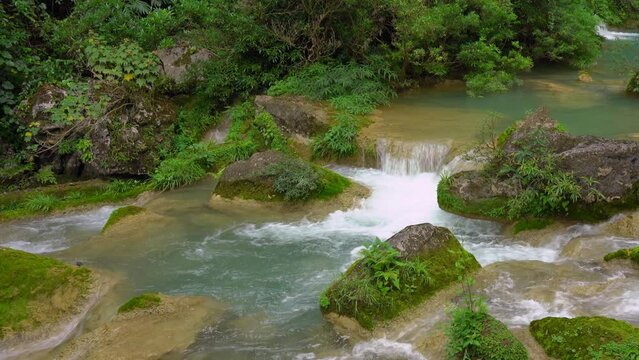 4K Guizhou Libo Xiaokong 68 Waterfall and Stream Natural Landscape