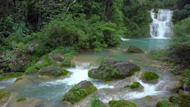 4K Guizhou Libo Xiaokong 68 Waterfall and Stream Natural Landscape
