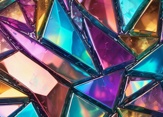 Colorful Holographic broken glass texture background
