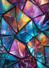 Colorful Holographic broken glass texture background