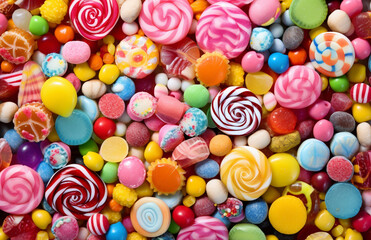 Fototapeta na wymiar Colorful Assortment of Sweets and Candies