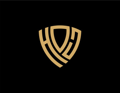 HOJ creative letter shield logo design vector icon illustration	