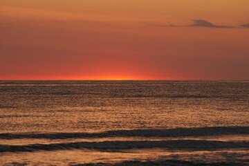 Sunset over the sea. Golden Hour on the Baltic