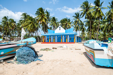 hindi temple in trincomalee beach, sri lanka