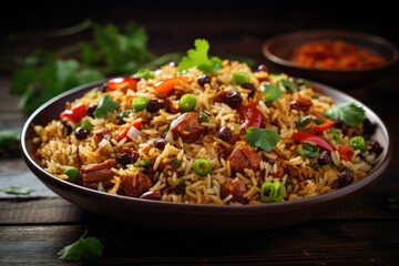 An enticing image of dirty rice, a delicious and savory Southern classic 