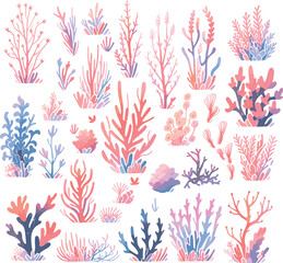 Collection cartoon-shaped coral