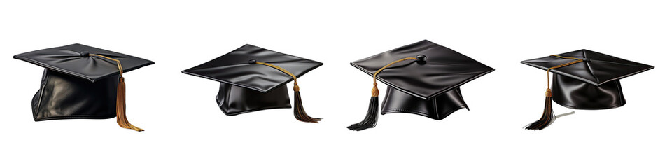 College graduation cap  Hyperrealistic Highly Detailed Isolated On Transparent Background Png File