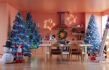 kitchen decorated for christmas,Interior design,Christmas and New Year decorate