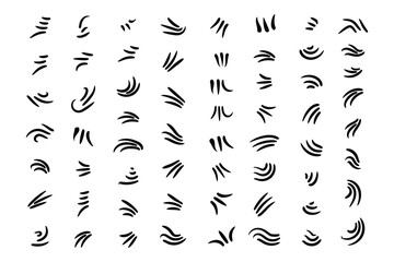 set of hand-drawn Ray Burst Accent Flourish, Word Emphasis accent flourish, doodle Accent design elements and ornaments, word highlight decoration, Decorative elements, accents marks text ornament