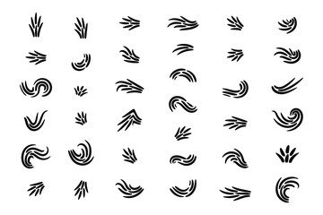 Fototapeta premium set of hand-drawn Ray Burst Accent Flourish, Word Emphasis accent flourish, doodle Accent design elements and ornaments, word highlight decoration, Decorative elements, accents marks text ornament