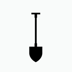 Shovel Icon. Gardening Tool, Dig Equipment Symbol - Vector.