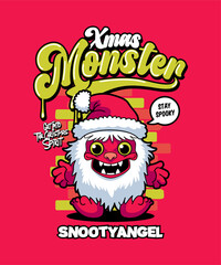 Snootyangel Funny Xmas Cartoon Illustration.