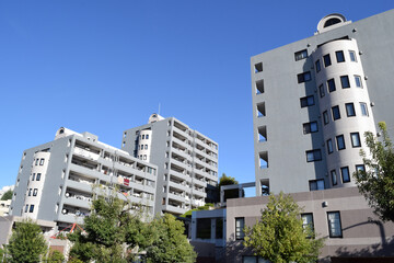 Tama Newtown, which is one of suburban residential area of Tokyo - obrazy, fototapety, plakaty