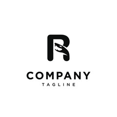 Letter R snake logo icon vector template