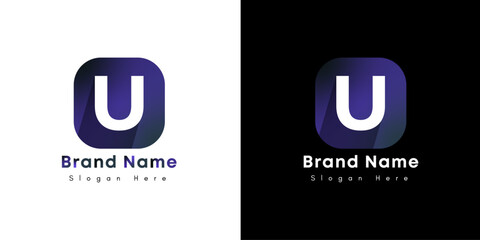 U letter gradient alphabet logo for company © Ahmed