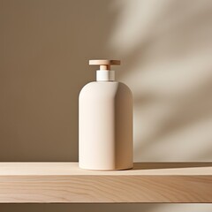 blank shampoo bottle product  photo - copyspace mockup for advertisement / product placement