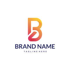 B gradient minimal custom abstract logo