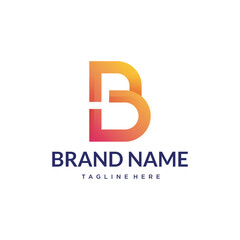 B gradient minimal custom abstract logo