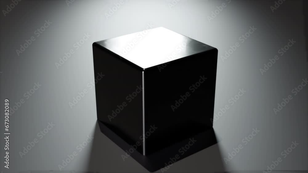 Aufkleber abstract silver cube. computer generated 3d render