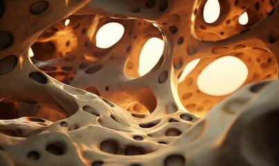 AI generated illustration of organic bone-shaped fractal art