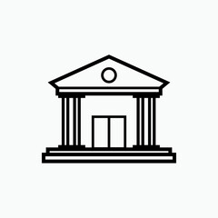 Building, Architecture Icon. Court, Bank Symbol.