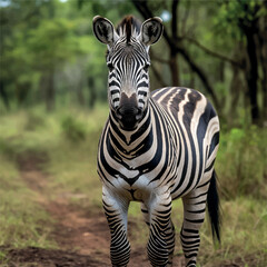Fototapeta premium high resolution Illustration of a African zebra