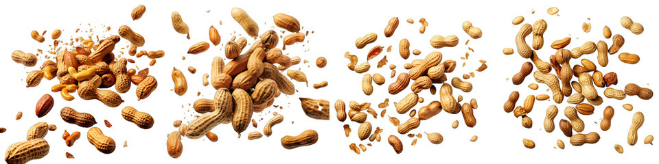 Falling peanut  Hyperrealistic Highly Detailed Isolated On Transparent Background Png File