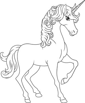 Unicorn Horn Horse Animal Cartoon Mascot From Myth