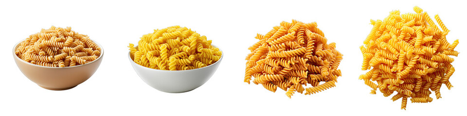 Fusilli pasta  Hyperrealistic Highly Detailed Isolated On Transparent Background Png File - obrazy, fototapety, plakaty