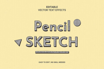Editable Sketch Hand Drawn Text Effects, 3D, Neon, Sketch Premium Vector And Included Graphic Style. 