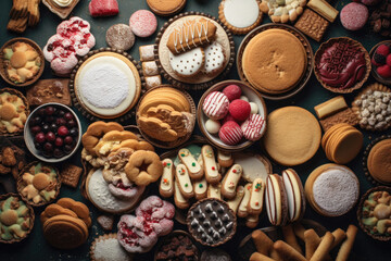 Fototapeta na wymiar Assortement cookies background