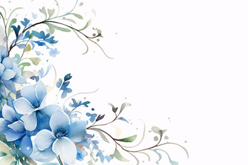 Fototapeta na wymiar watercolor flowers for design floral background frame generative ai