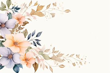 watercolor flowers for design floral background frame generative ai
