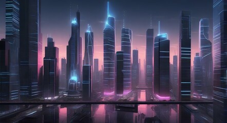 Neon Dreams: A Futuristic Cityscape in High-Definition