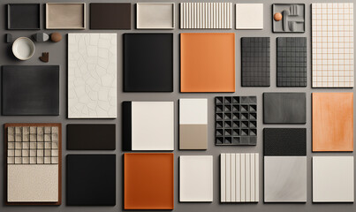 abstract background made of squares samples of products for repair created with Generative Ai