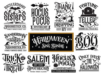 Halloween Vintage sign bundle, Halloween svg, Halloween sign, Halloween design
