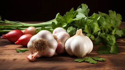 garlic and vegetables  generated by AI
