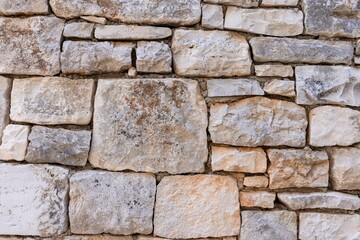 Close-up of a natural stone wall